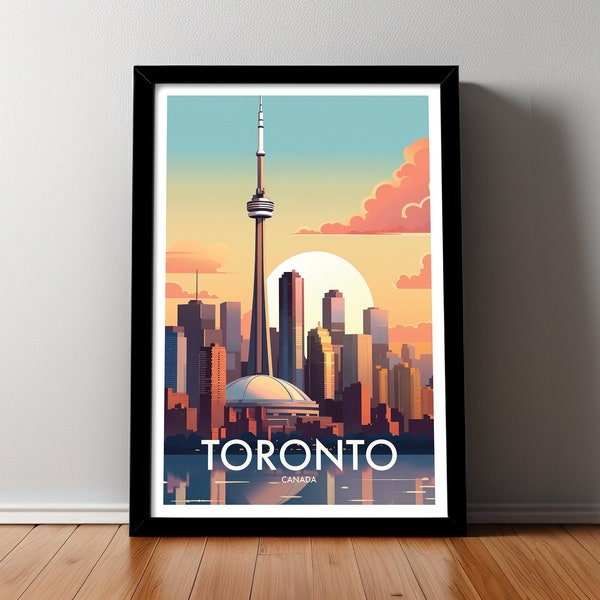 TORONTO Travel Poster, Traditional City Collection, Various Sized Wall Poster Prints, Quality Digital Downloads, Gift For Her, Gift For Him