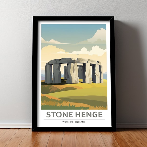 STONE HENGE Poster, Travel Poster, Hiking, Wall Art, Home Decor, Digital Art, Gift, Printable Poster, Gifts For Her, Gifts For Him