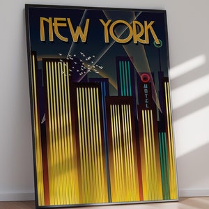 NEW YORK HOTEL Retro Poster | Classic Print, Instant Download Home Decor & Travel Art, Unique Holiday Gift For Him/Her
