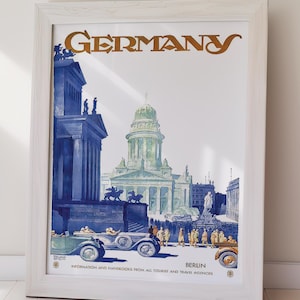 GERMANY BERLIN Retro Poster, Retro Art, Classic Print, Instant Download, Home Decor, Travel Art, Holiday Gift, Gift For Her, Gift For Him