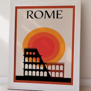 ROME ヴィンテージ ポスター、レトロ アート、インスタント ダウンロード、ホーム デコレーション、トラベル アート、ホリデー ギフト、彼女へのギフト、彼へのギフト