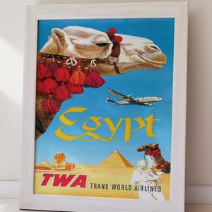 Ägypten TWA Retro Poster, Retro Kunst, klassischer Druck, Sofort Download, Home Decor, Reise, Kunst, Urlaub Geschenk, Geschenk für sie, Geschenk für ihn