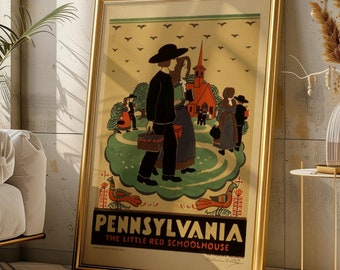 Pennsylvania Travel Poster Vintage State Art Print (Digital Download) Printable Wall Art
