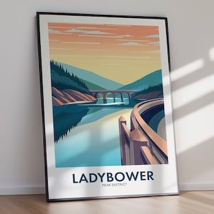 LADYBOWER Travel Poster, Digital Download Gift for Travelers, Printable Art, Large Wall Art, Jpg Files, Wall Decor For Home And Office