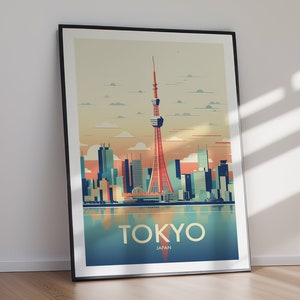 TOKYO DIGITAL DOWNLOAD Printable City Poster Japan Travel Wall Art Modern Skyline Print Urban Decor Asian Cityscape Home Artwork