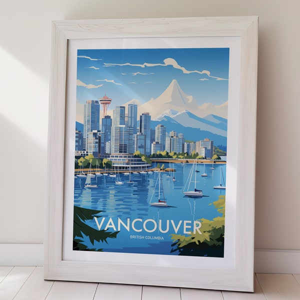 VANCOUVER Printable Poster, Canada. Art Print, Travel, Poster Print, Instant Download, Gifts, Home Decor, Gift For Her, Gift For Him