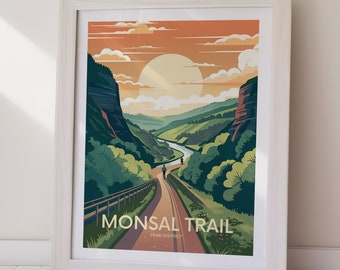 MONSAL TRAIL Printable Poster, Peak District, Travel Art, Poster Print, Digital Art, Instant, Home Decor, Gift For Her, Gift For Him