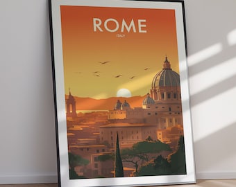 Rome Travel Poster Modern Italian Cityscape Art DIGITAL DOWNLOAD Printable Wall Art
