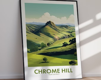 Chrome Hill Poster, Peak District, Travel Poster, Wall Art, Home Decor, Digital Art, Gift, Printable Poster, Gifts For Her, Gifts For Him