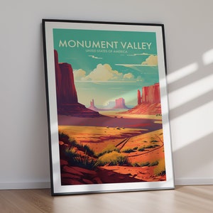 MONUMENT VALLEY, Cartel de viaje imprimible, Hermoso arte de pared, Arte fácil de descargar, Regalo para el hogar, Decoración del hogar, Regalo para ella, Regalo para él