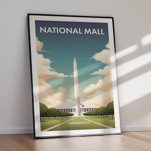 Poster stampabile NATIONAL MALL, USA, arte di viaggio, stampa poster, arte digitale, download immediato, arredamento per la casa, regalo per lei, regalo per lui