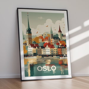 Affiche imprimable OSLO, États-Unis, impression de voyage, art imprimable, impression d'art, décoration d'intérieur, téléchargement immédiat, art numérique, cadeau pour elle, cadeau pour lui