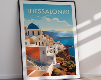 Thessaloniki Greece Print Bespoke Travel Poster (Digital Download) Printable Wall Art