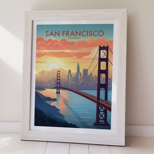 SAN FRANCISCO Printable Poster, Digital Download, Wall Art, Wanderlust, Gift, Holiday, Travel, Gift For Her, Gift For Him, Holiday Gift