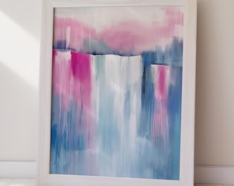 Pink Flash Abstract Art Print Modern Home Decor DIGITAL DOWNLOAD Printable Wall Art