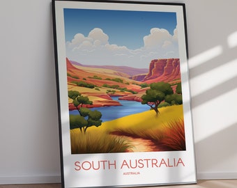 South Australia Travel Poster Coastal Outback Art (Digital Download)