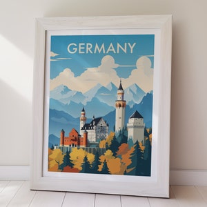 DEUTSCHLAND druckbare Poster, Reise-Kunst, Poster, Deutschland Print, digitale Kunst, sofortiger Download, Dekoration, Geschenk für sie, Geschenk für ihn