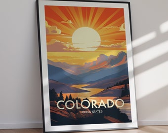 Colorado Travel Poster State Landscape Art (Digital Download) Printable Home Decor