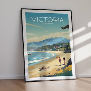 VICTORIA Travel Cartel IMPRIMIBLE, Canadá, Viajes, Impresión, Cartel de viaje, Regalo, Arte de pared, Senderismo, Vacaciones, Regalos para ella, Regalos para él