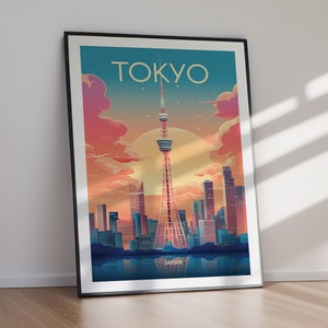TOKYO DIGITAL DOWNLOAD Printable City Poster Japan Travel Wall Art Modern Skyline Print Urban Decor Asian Cityscape Home Artwork