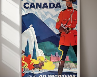 Canada Vintage Travel Poster Travel Wall Art Classic Canadian Print National Landscape Decor Digital Download