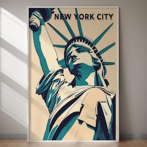 Poster vintage di New York City / Download digitale e decorazione istantanea / Regalo perfetto per le feste per lui e per lei, arredamento per la casa, arte murale