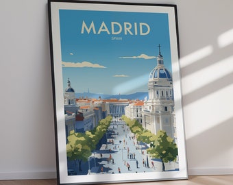 Madrid Travel Poster Spain Cityscape Art DIGITAL DOWNLOAD Printable Wall Art