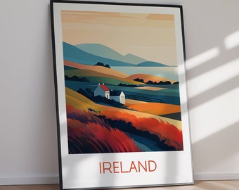 Ireland DIGITAL DOWNLOAD Landscape Art Print Modern Travel Poster Printable Wall Art