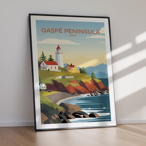 Gaspe Peninsula PRINTABLE Travel Poster, Canada, Wall Art, Poster Print, Travel, Hiking, A Print Gift, Gift For Her & Gift For Him