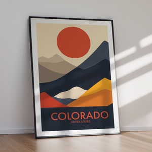 Colorado druckbare Poster Reise, Wandkunst, USA Karte Druck, Sofort Download Home Dekor, Geschenk für Sie & Ihn, modernes Design