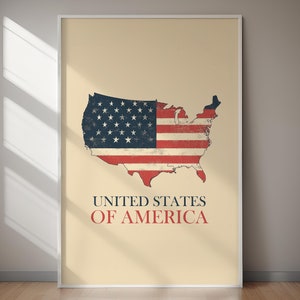ESTADOS UNIDOS DE AMÉRICA Póster imprimible, póster de viaje, arte digital, descarga instantánea, decoración del hogar, regalo para ella, regalo para él