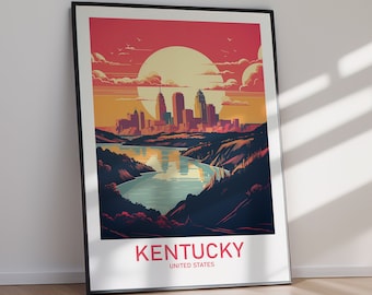 Kentucky Travel Poster, Modern Landscape Art Print Printable Wall Art (Digital Download)