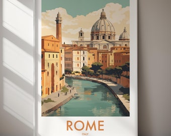 Rome DIGITAL DOWNLOAD Travel Poster Italy Cityscape Art Printable Wall Art