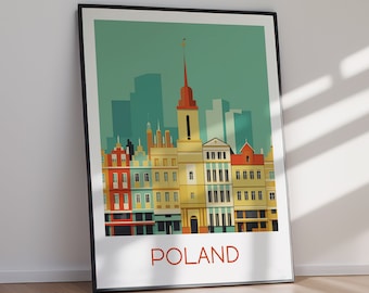 POLAND Printable Travel Poster, Poster Print, Digital Art, Wall Art, Instant Download, Home Decor, Gift For Her, Gift For Him