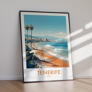 TENERIFE Spain Canary Islands PRINTABLE Digital Download Travel Poster Wall Art Coastal Landscape Ocean Sunset Home Decor Beach Artwork