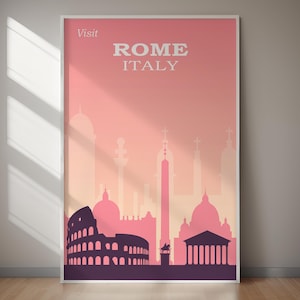 ROME VINTAGE Travel Poster | Italy Wall Art Print | Quality Digital Download | Home Decor | Instant Art | Unique Gift For Her And Him