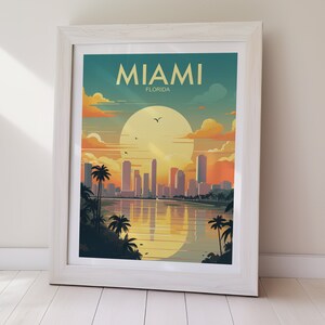 PRINTABLE MIAMI Travel Poster Florida Travel Poster Poster Print Digital Art Wall Art Instant Download Home Decor Gift For Her Gift For Him