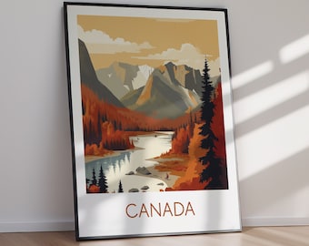 Canada Travel Poster Landscape Art Print DIGITAL DOWNLOAD Printable Wall Art