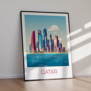 QATAR Wall Poster, DIGITAL DOWNLOAD, Printable Art, Large Wall Art, Travel Poster, Wall Art, Home Decor, Wall Art