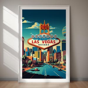 Arte mural imprimible de LAS VEGAS, Nevada, EE. UU., descarga digital, arte mural imprimible, decoración del hogar, descargas instantáneas, regalo para ella, regalo para él