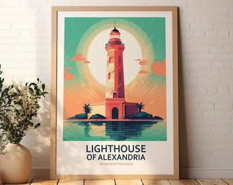 Lighthouse of Alexandria Print Egypt Travel Poster (Digital Download)