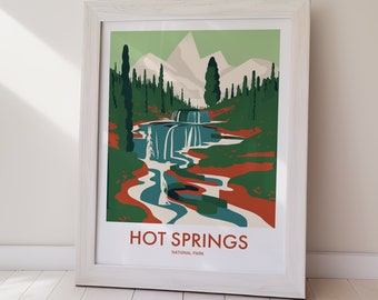 TÉLÉCHARGEMENT NUMÉRIQUE de l'affiche du parc national de Hot Springs Art du paysage de l'Arkansas