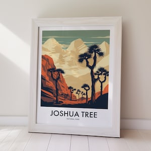 Póster único del Parque Nacional JOSHUA TREE, EE. UU., descarga digital, regalo, vacaciones, impresión, viaje, regalo, regalo para ella, regalo para él, regalo de vacaciones