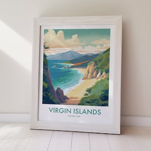 Printable VIRGIN ISLANDS National Park Travel Poster, Printable Decor, Travel Print, Home Decor, Wall Art, Gift For Her, Gift For Him