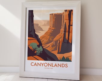 Park Narodowy Canyonlands POBIERZ CYFROWY Plakat podróżniczy Sztuka krajobrazu Utah
