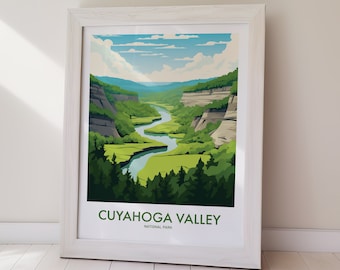 Plakat Parku Narodowego Doliny Cuyahoga POBIERZ CYFROWO Sztuka krajobrazu Ohio