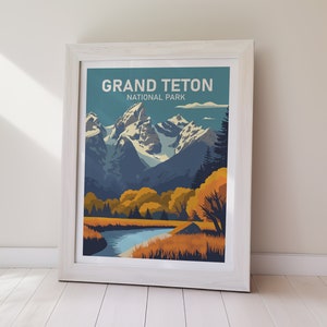 Grand Teton Nationalpark druckbares Poster, Reise-Wandkunst, Natur-Druck, Wohnkultur, Geschenk für Sie & Ihn, Sofort Download Kunstdruck
