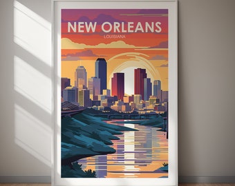 NEW ORLEANS Printable Poster, Digital Download, Wall Art, Wanderlust, Gift, Holiday, Travel, Gift, Gift For Her, Gift For Him, Holiday Gift