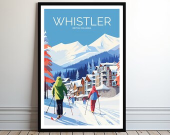 WHISTLER Printable Poster, British Columbia, Poster, Print, Digital Art, Instant Download, Gift, Home Decor, Gift For Her, Gift For Him