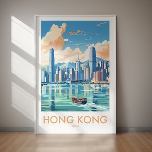 Hong Kong Reise Poster | Einfache Downloads und verschiedene Größen | Kunst Geschenk, Wand Kunst, Wohnkultur für Sie und Ihn